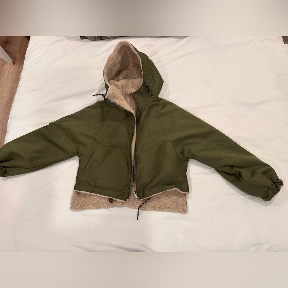 Bellerose Olive Jacket with Cream Tag